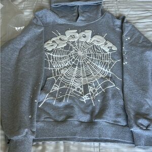Men's Gray Spider Web Hoodie Size - M (like large)